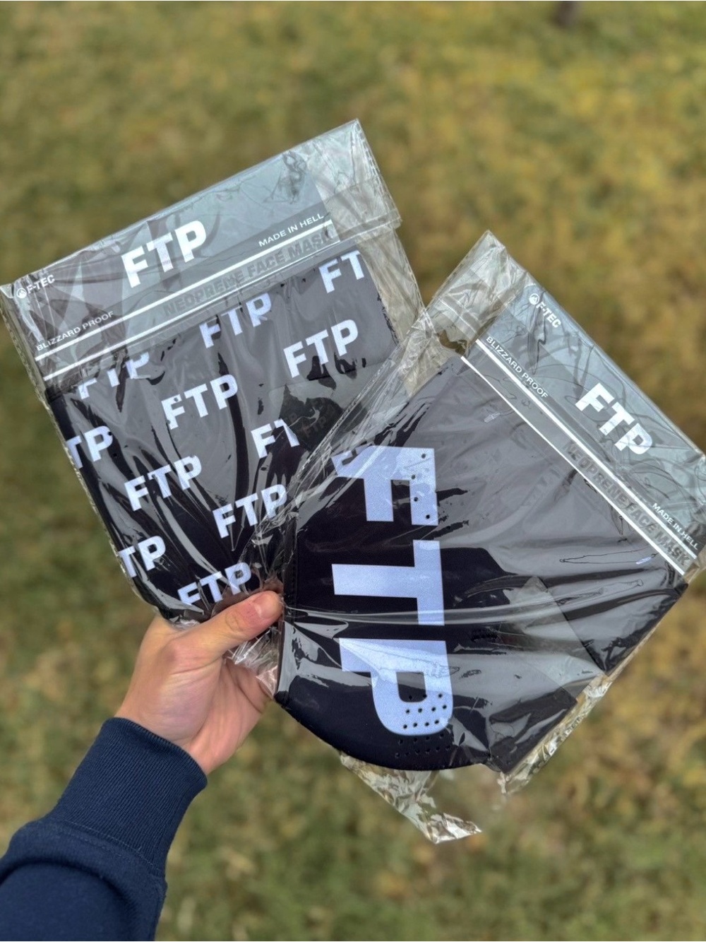 Set Of 2 FTP All Over & Logo Face Masks - Neoprene F-Tec Blizzard - Brand New